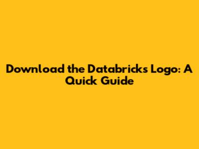**Download the Databricks Logo: A Quick Guide**