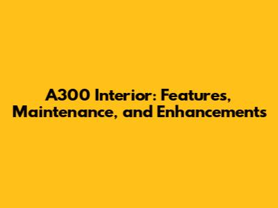 A300 Interior: Features, Maintenance, and Enhancements