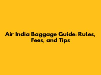 Air India Baggage Guide: Rules, Fees, and Tips