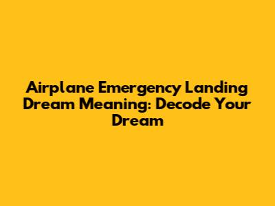 Airplane Emergency Landing Dream Meaning: Decode Your Dream