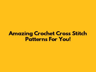 Amazing Crochet Cross Stitch Patterns For You!
