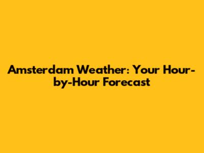 Amsterdam Weather: Your Hour-by-Hour Forecast