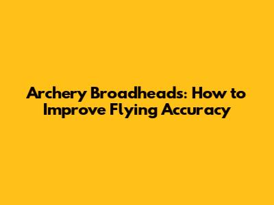 Archery Broadheads: How to Improve Flying Accuracy