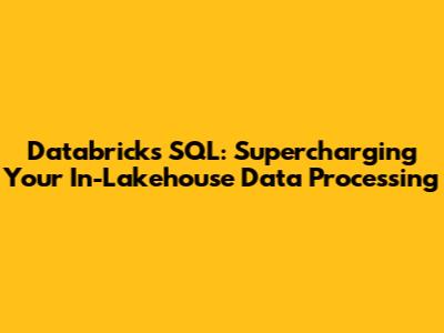 Databricks SQL: Supercharging Your In-Lakehouse Data Processing