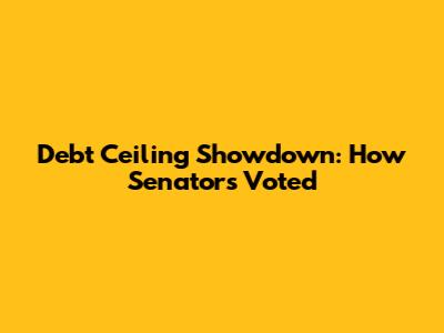 Debt Ceiling Showdown: How Senators Voted