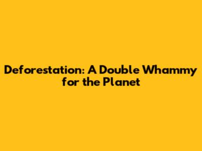 Deforestation: A Double Whammy for the Planet