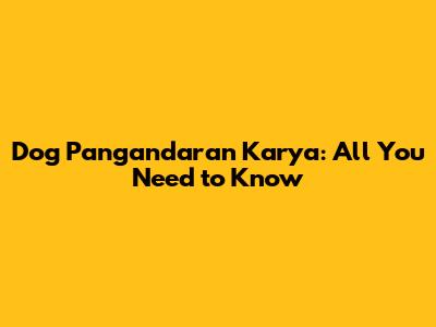 Dog Pangandaran Karya: All You Need to Know