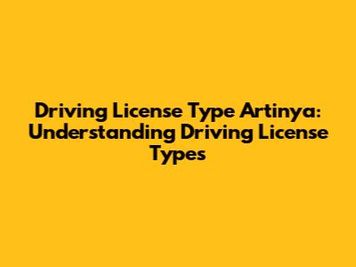 Driving License Type Artinya: Understanding Driving License Types