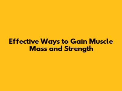 Effective Ways to Gain Muscle Mass and Strength