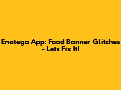 Enatega App: Food Banner Glitches - Let's Fix It!