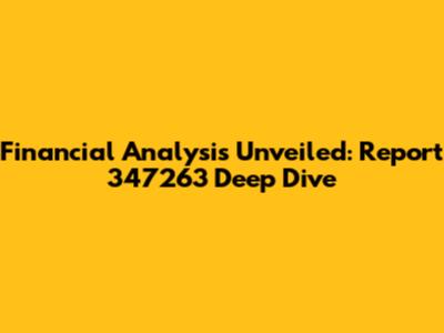 Financial Analysis Unveiled: Report 347263 Deep Dive