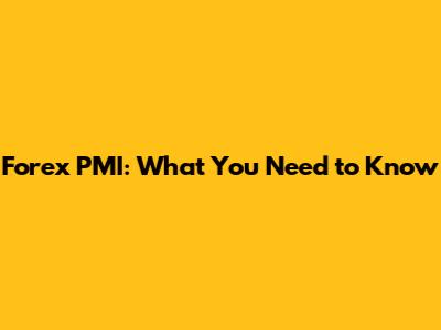Forex PMI: What You Need to Know