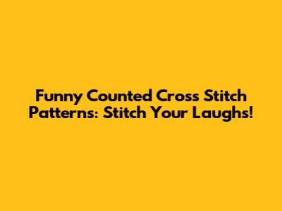 Funny Counted Cross Stitch Patterns: Stitch Your Laughs!