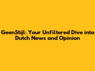 GeenStijl: Your Unfiltered Dive into Dutch News and Opinion