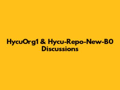 HycuOrg1 & Hycu-Repo-New-B0 Discussions