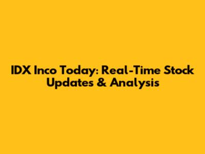 IDX Inco Today: Real-Time Stock Updates & Analysis