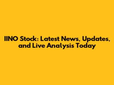 IINO Stock: Latest News, Updates, and Live Analysis Today
