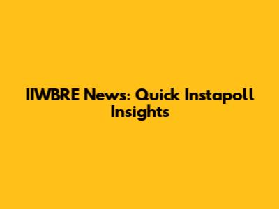 IIWBRE News: Quick Instapoll Insights