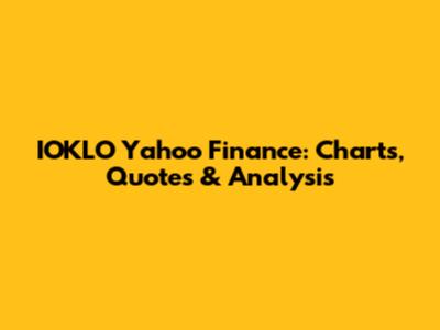 IOKLO Yahoo Finance: Charts, Quotes & Analysis