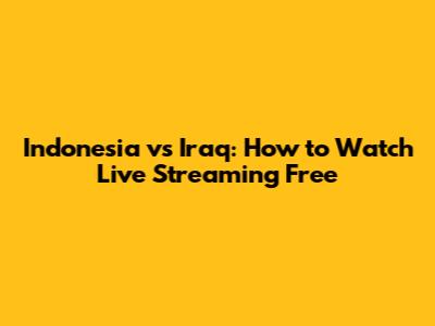 Indonesia vs Iraq: How to Watch Live Streaming Free