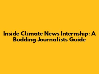 Inside Climate News Internship: A Budding Journalist's Guide