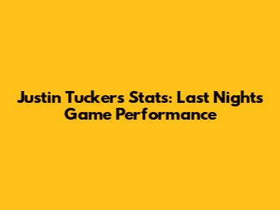 Justin Tucker's Stats: Last Night's Game Performance