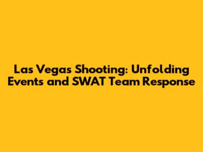 Las Vegas Shooting: Unfolding Events and SWAT Team Response