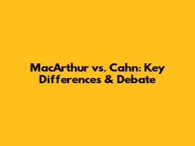 MacArthur vs. Cahn: Key Differences & Debate