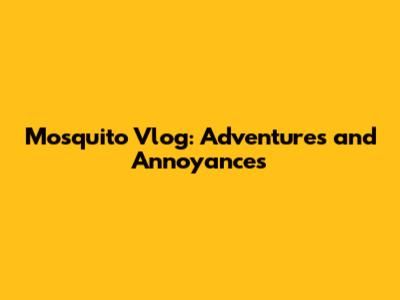 Mosquito Vlog: Adventures and Annoyances