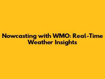 Nowcasting with WMO: Real-Time Weather Insights