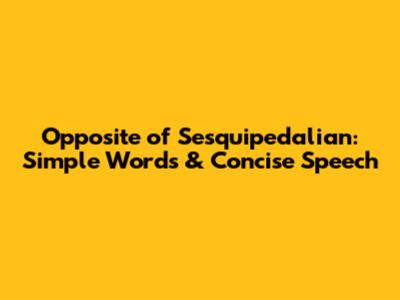 Opposite of Sesquipedalian: Simple Words & Concise Speech