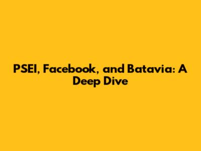 PSEI, Facebook, and Batavia: A Deep Dive