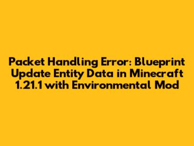 Packet Handling Error: Blueprint Update Entity Data in Minecraft 1.21.1 with Environmental Mod
