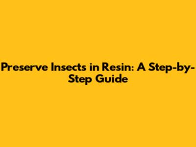 Preserve Insects in Resin: A Step-by-Step Guide