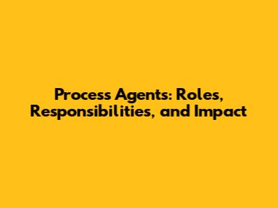 Process Agents: Roles, Responsibilities, and Impact