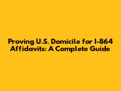Proving U.S. Domicile for I-864 Affidavits: A Complete Guide