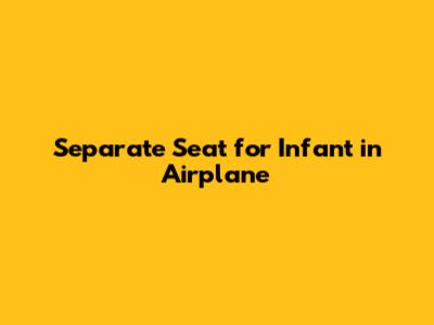 Separate Seat for Infant in Airplane
