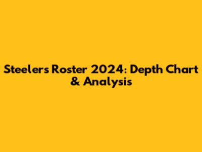 Steelers Roster 2024: Depth Chart & Analysis