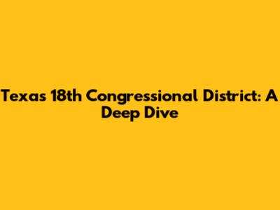 Texas' 18th Congressional District: A Deep Dive