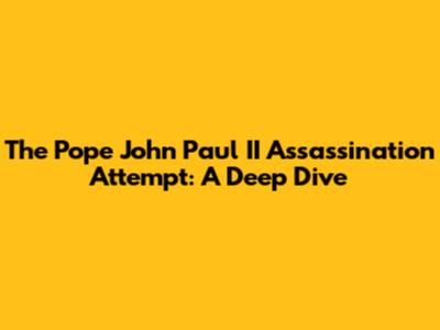 The Pope John Paul II Assassination Attempt: A Deep Dive