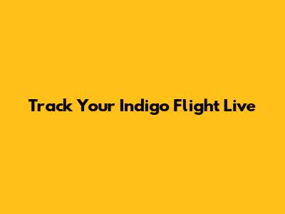 Track Your Indigo Flight Live