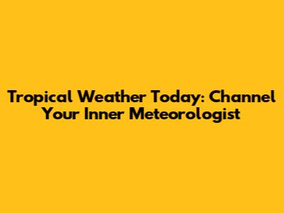 Tropical Weather Today: Channel Your Inner Meteorologist