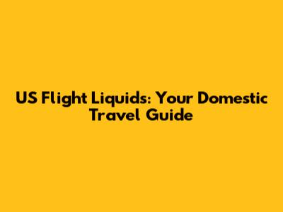 US Flight Liquids: Your Domestic Travel Guide