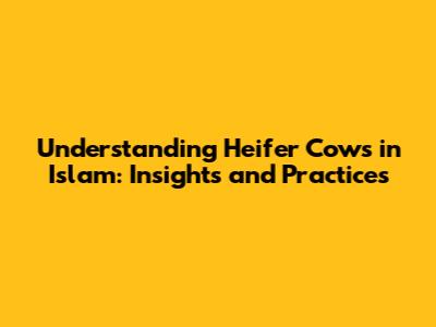 Understanding Heifer Cows in Islam: Insights and Practices