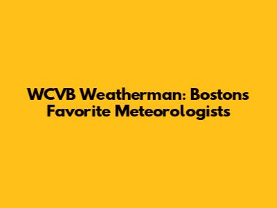 WCVB Weatherman: Boston's Favorite Meteorologists
