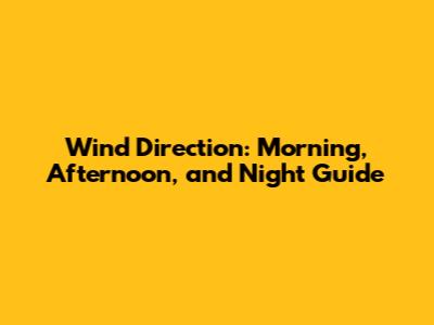 Wind Direction: Morning, Afternoon, and Night Guide