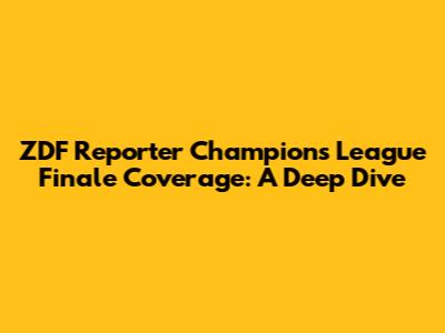 ZDF Reporter Champions League Finale Coverage: A Deep Dive
