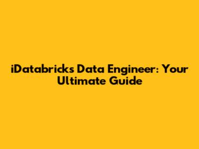 iDatabricks Data Engineer: Your Ultimate Guide