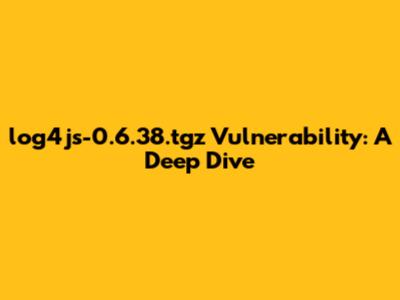log4js-0.6.38.tgz Vulnerability: A Deep Dive
